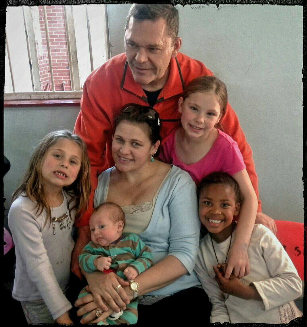 Our only family photo with Andries and baby Nuach (2months). This was taken in hospital on his 46th birthday, 2 weeks before his death.