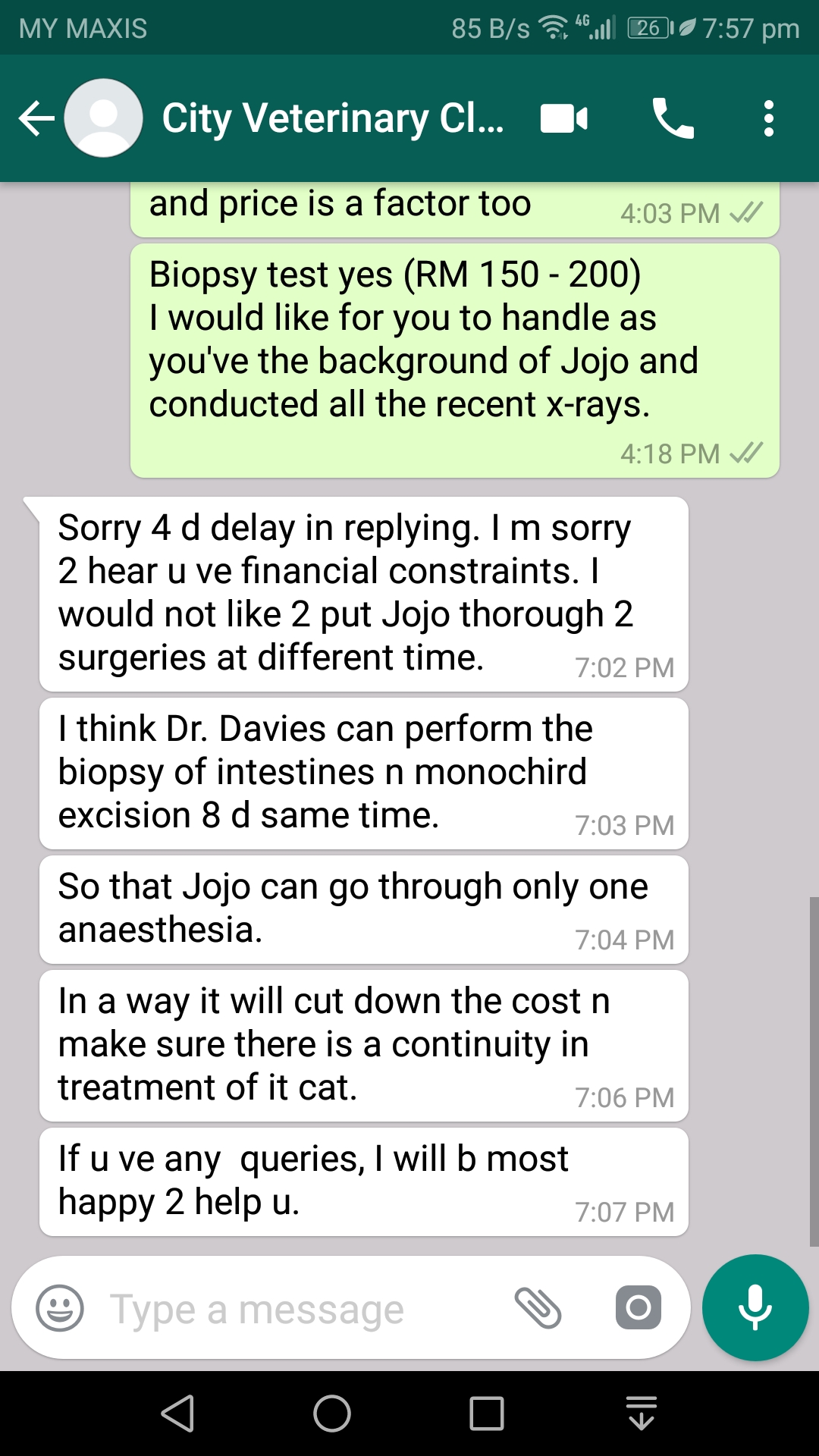 Discussing Surgery Costs